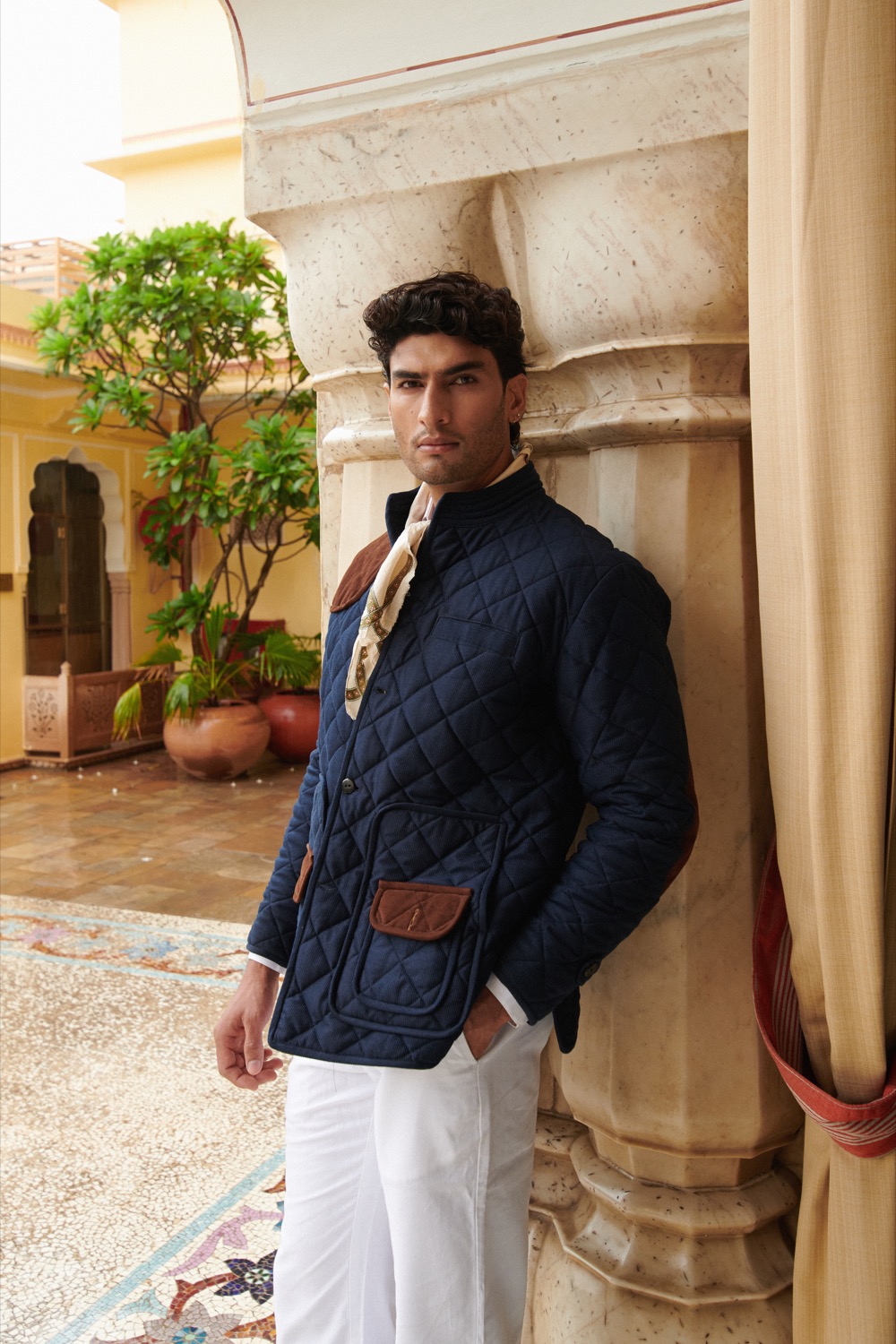 Hand-quilted jacket, detail